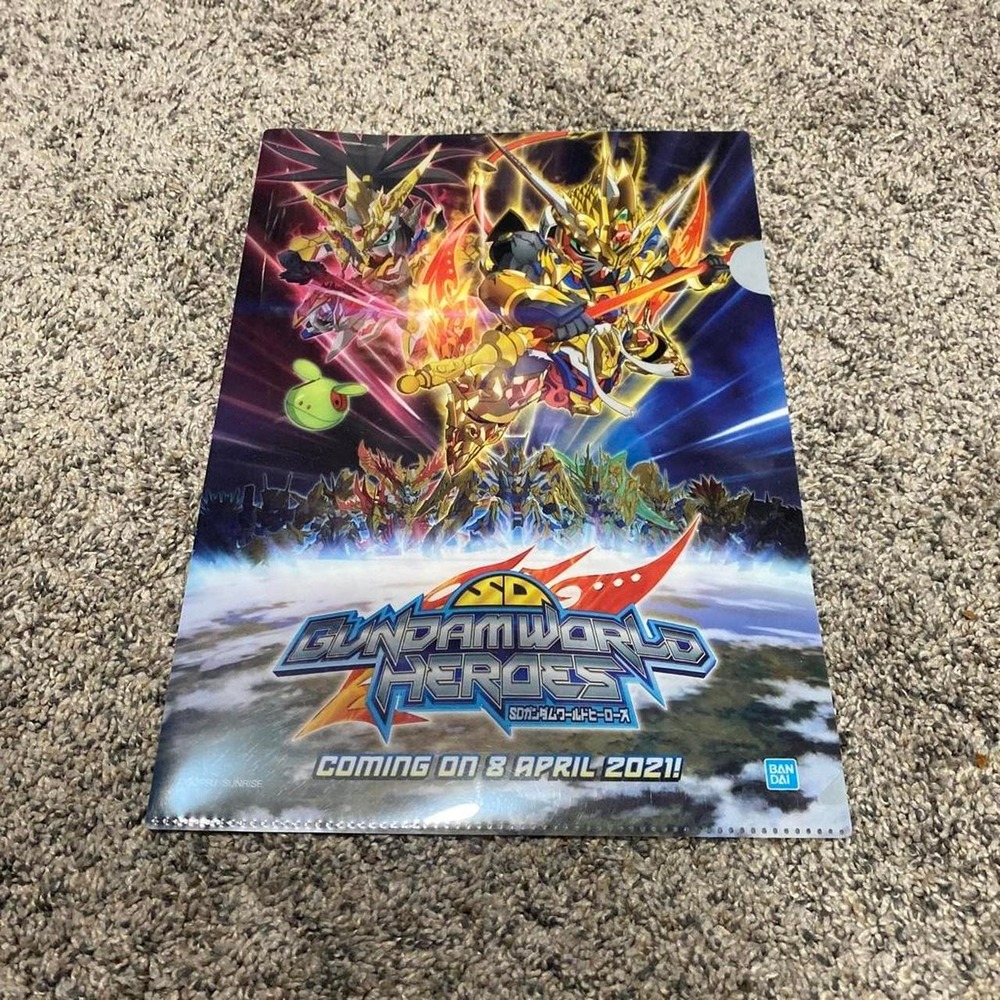 Bandai Gundam World Heroes Clear File Folder Japan Promo 2021 Multi Blue
